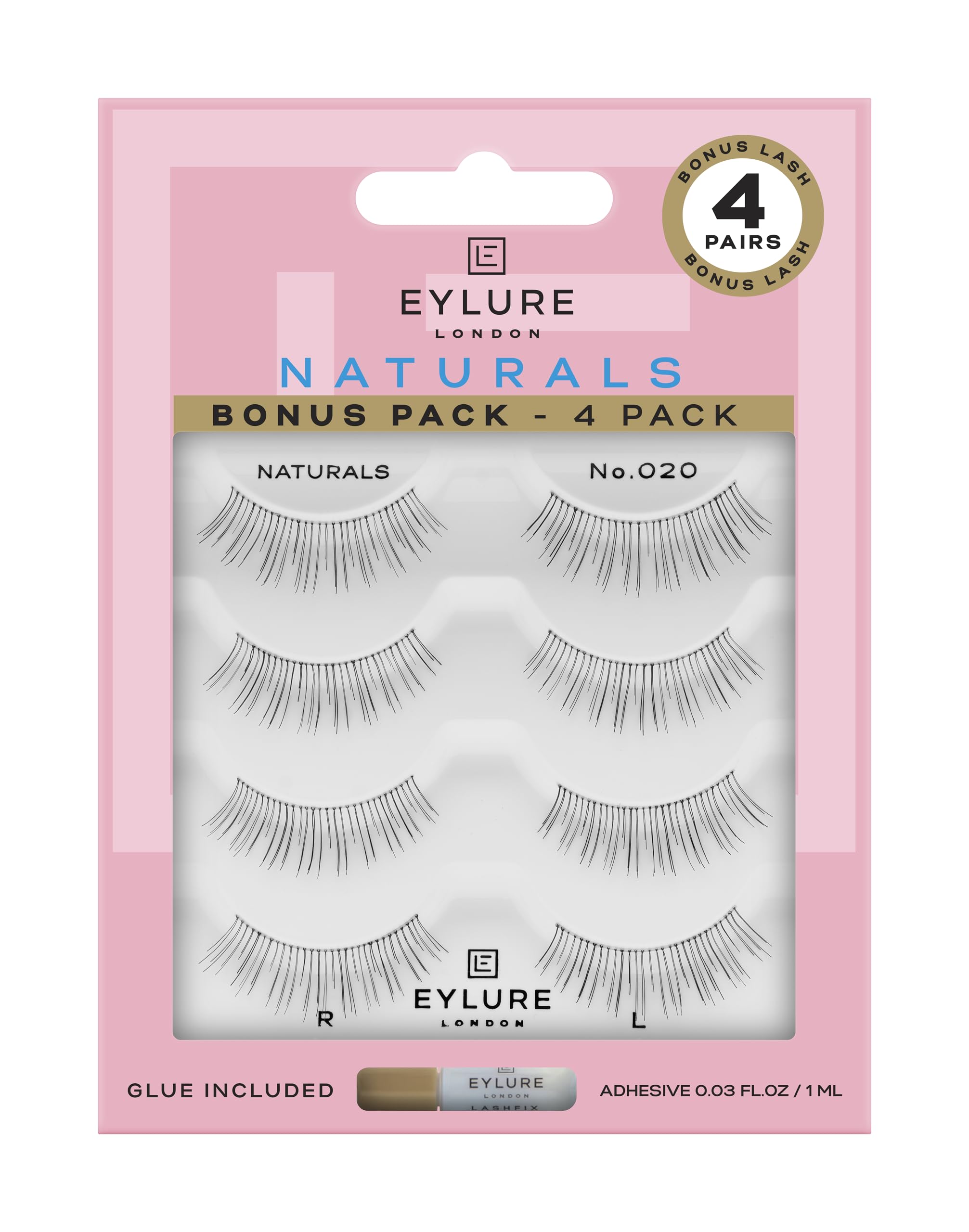 Eylure Naturals No. 020 lashes close-up for natural length and lightweight fullness.