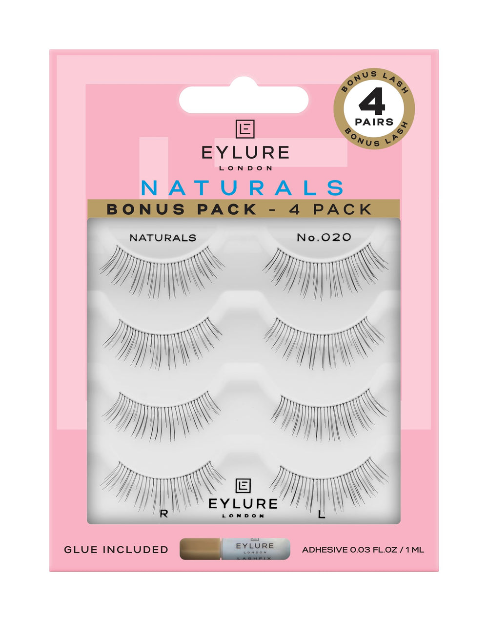 Eylure Naturals No. 020 lashes close-up for natural length and lightweight fullness.