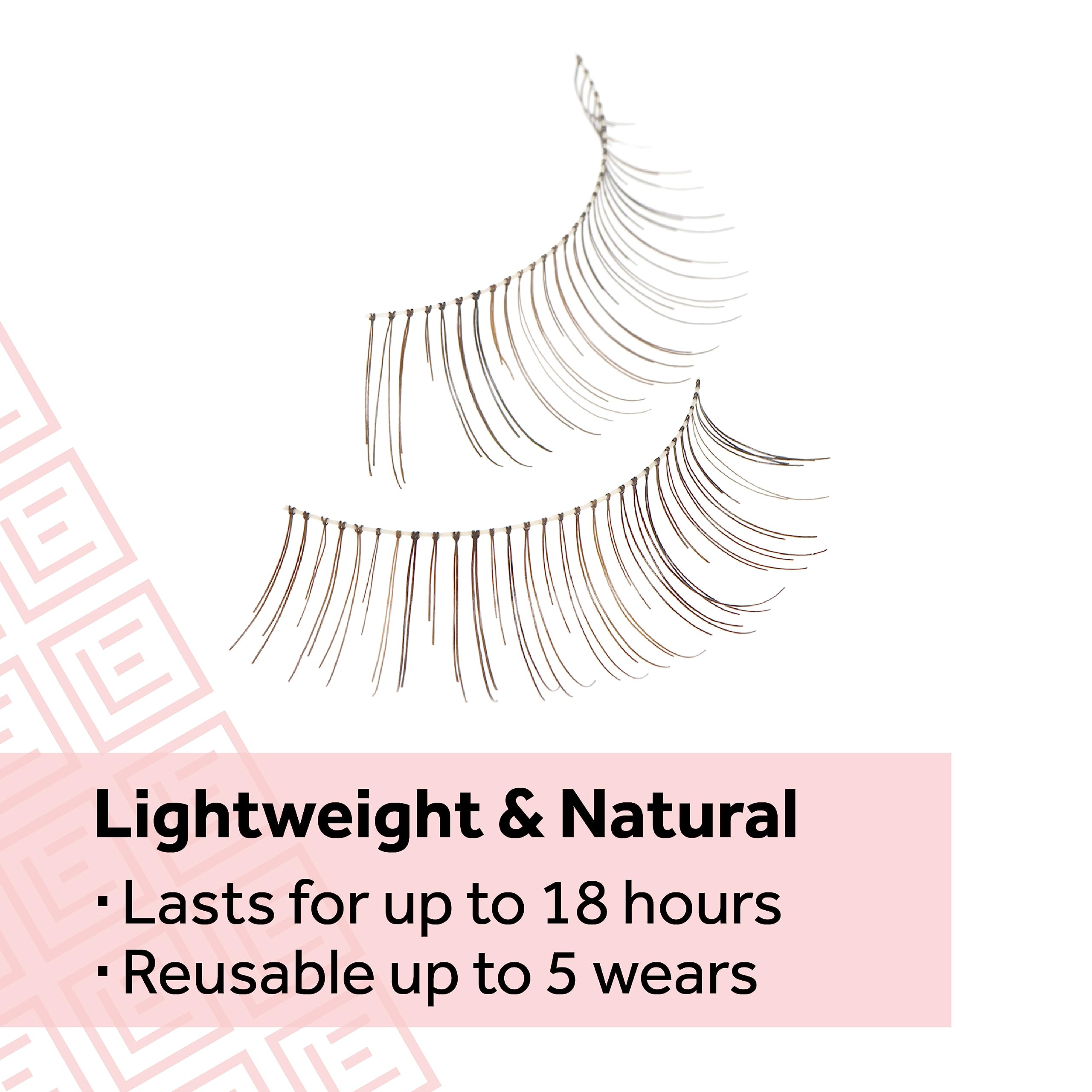 Reusable Eylure Naturals No. 020 lashes ready to wear up to five times.