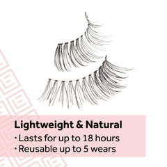 Applying Eylure Naturals Accent No. 003 lashes with cushioned band for comfort.