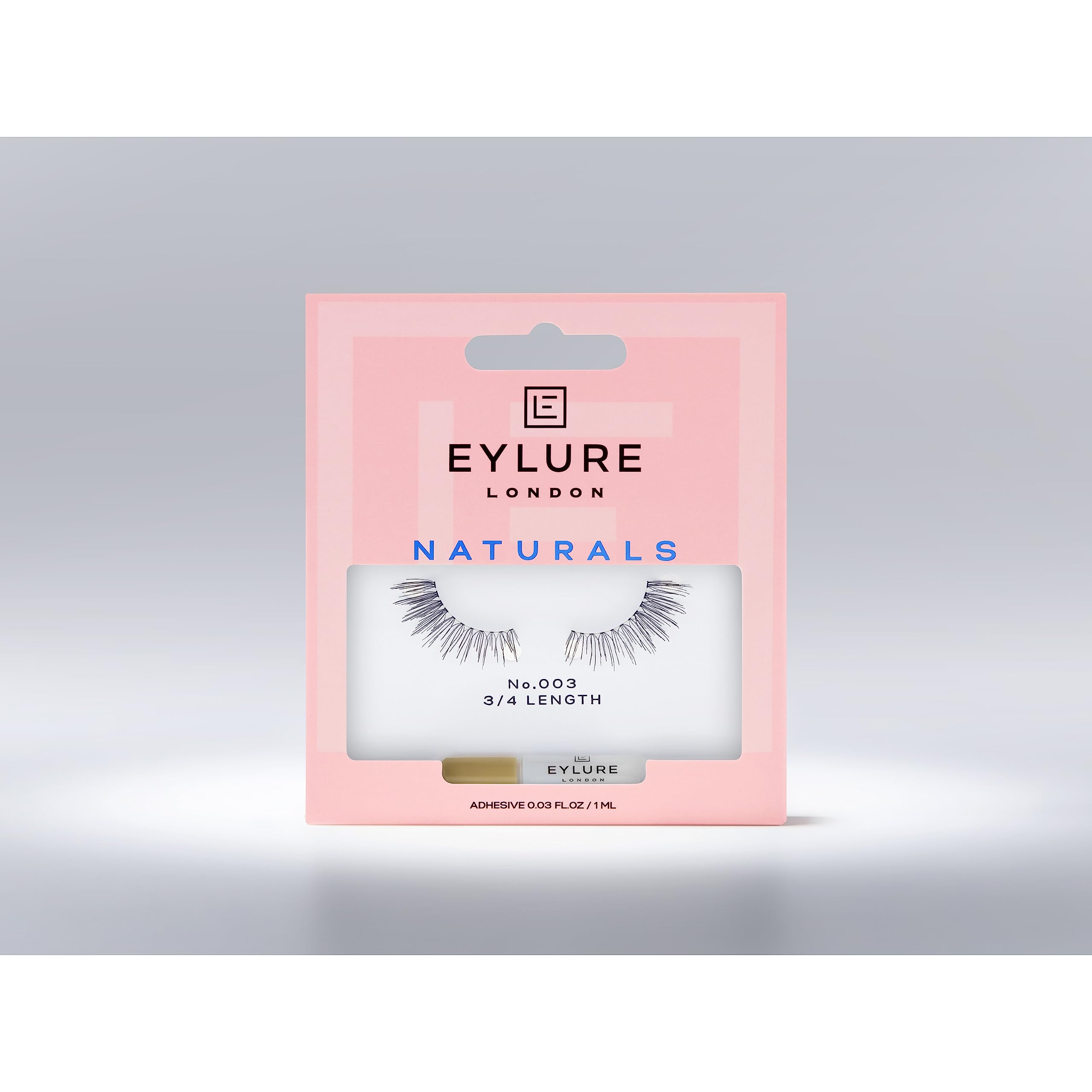 Open packaging of Eylure Naturals Accent No. 003 lashes ready to wear.