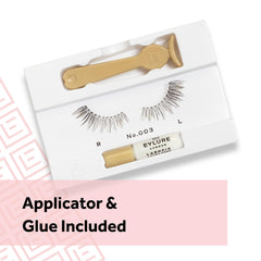 Eylure Naturals Accent No. 003 three-fourth length lashes shown in profile for gentle fullness.