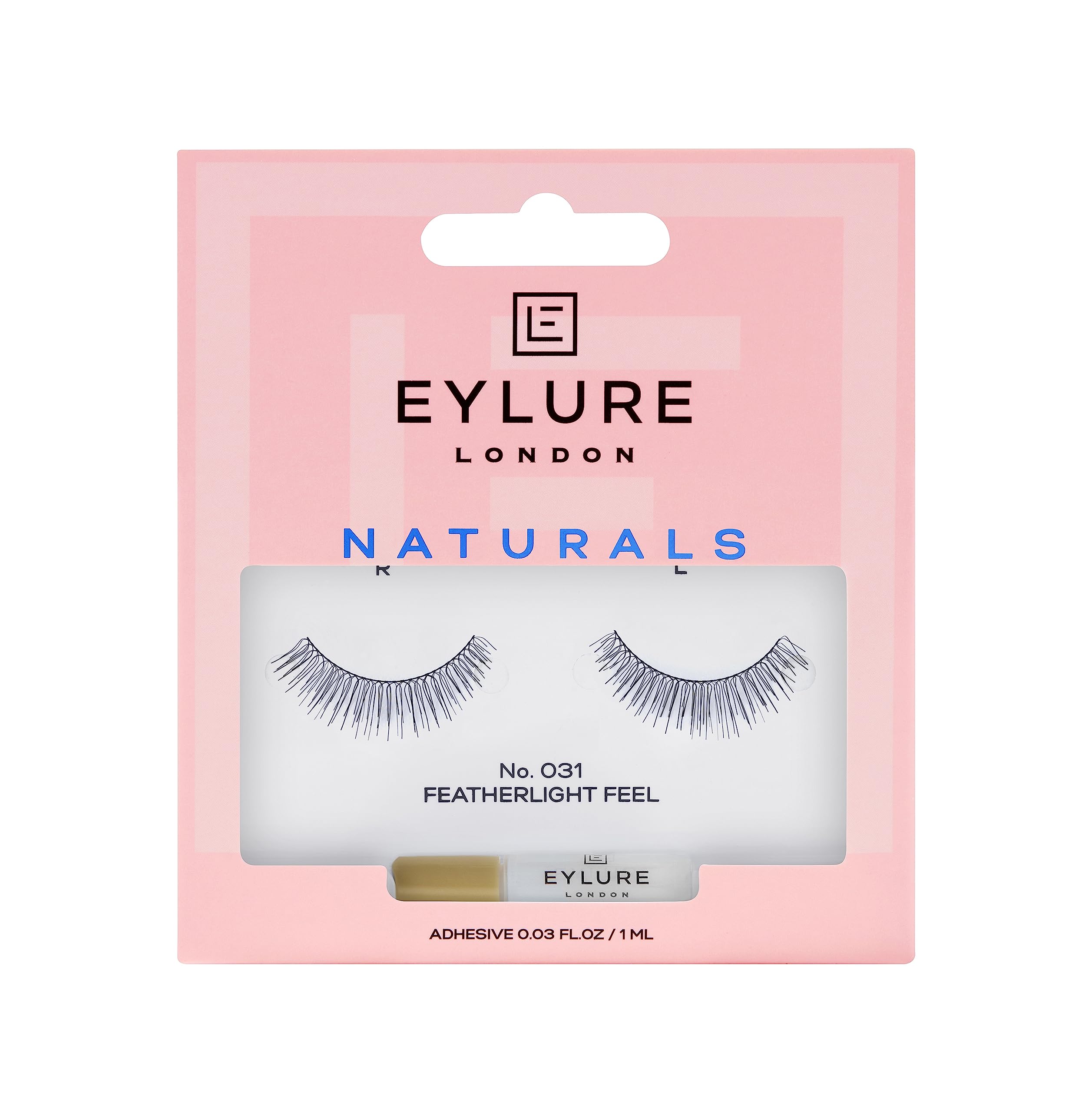 Eylure Naturals No. 031 lash strip for a soft, natural finish.