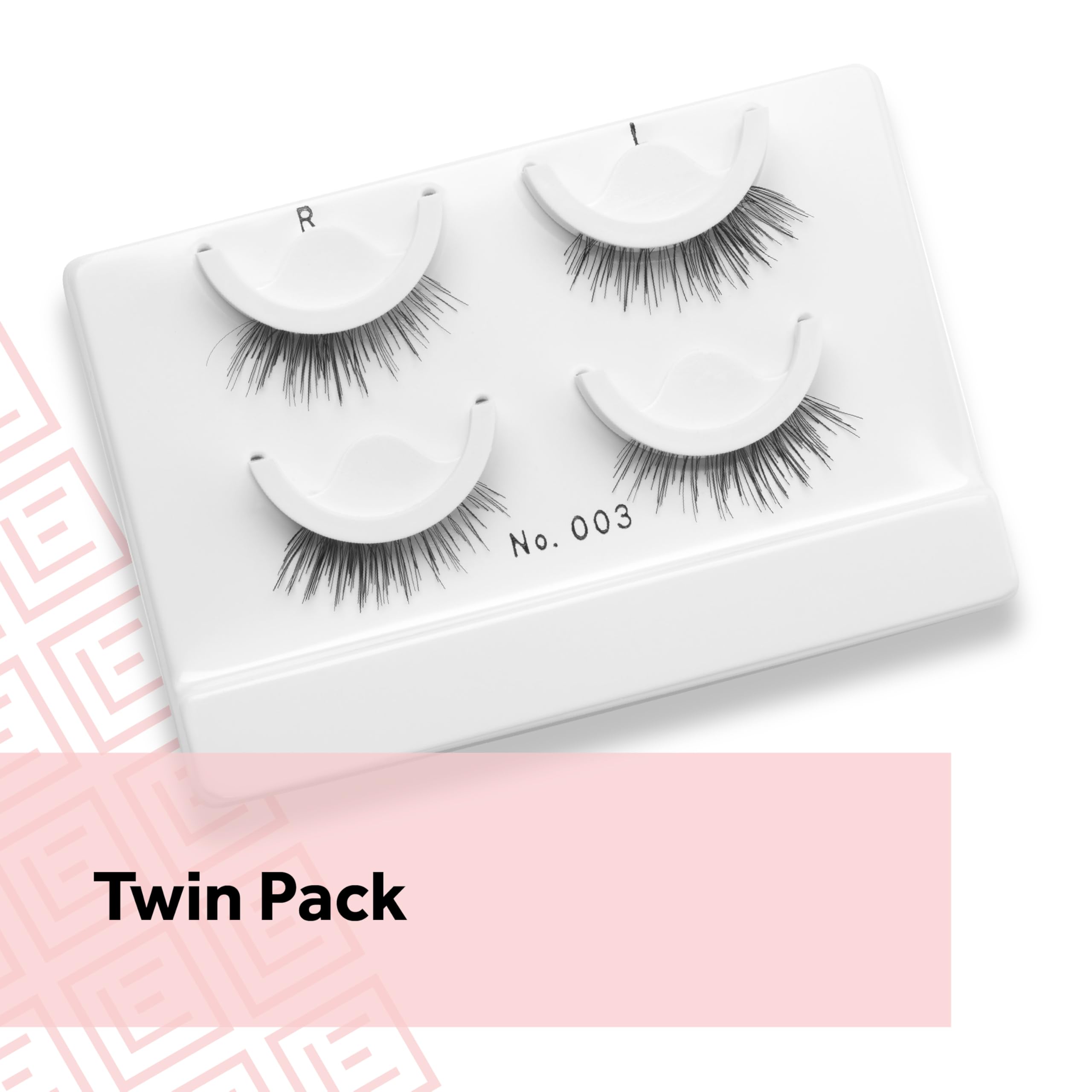 Eylure No. 003 pre-glued band creates built-in liner look for easy wear.