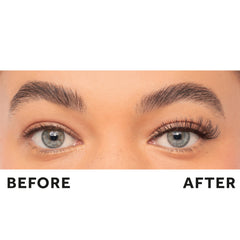 Eylure No.117 lashes on eye with winged flutter for everyday glam.