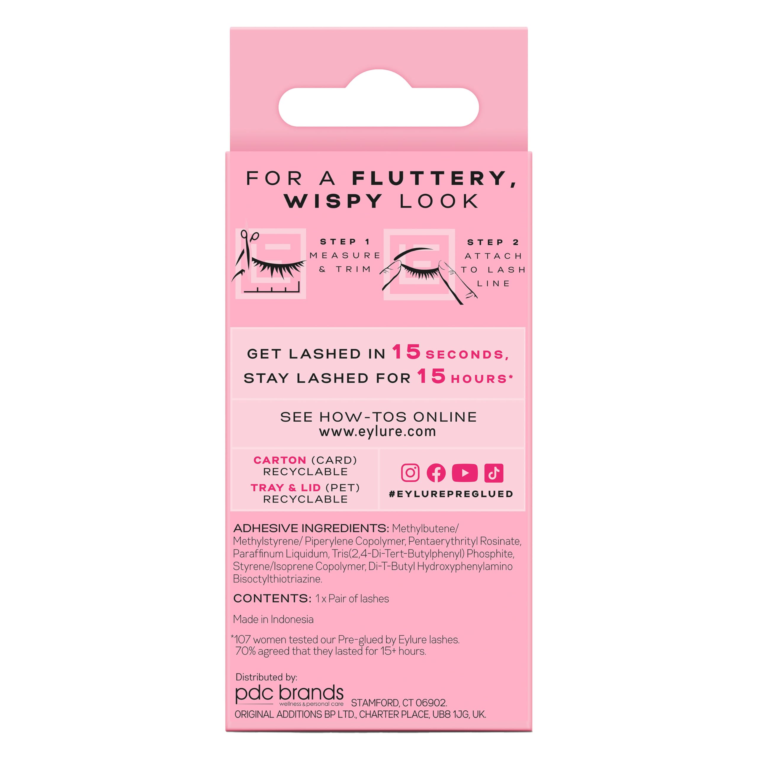 Eylure Pre-Glued Wispy No. 117 cruelty-free and vegan-friendly design.