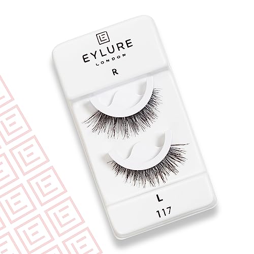 Eylure Pre-Glued Wispy No. 117 side view with flexible band.