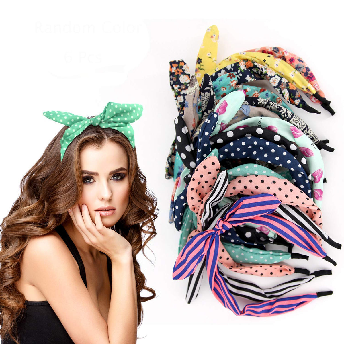 eyxformula Bandas coloridas para el cabello con lazo floral, ideal para maquillaje y spa.
