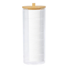 Eyxformula cotton round holder front view shows elegant vanity organization