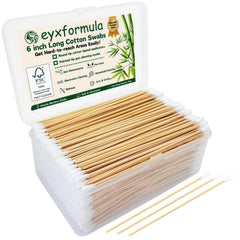 Eyxformula long cotton swabs with bamboo sticks for deep cleaning in hard-to-reach spots.