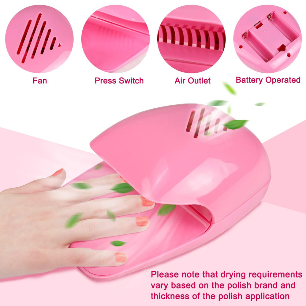 eyxformula pink mini nail dryer easy press-to-start for kids