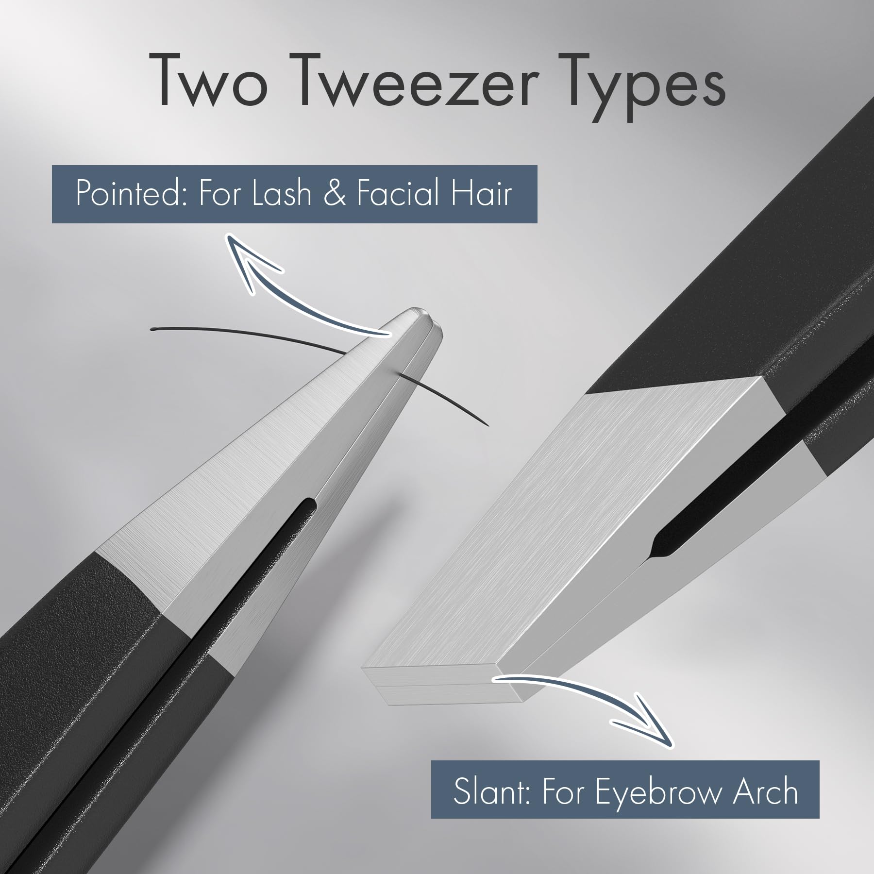 EZ2LIVE eyebrow tweezers point tip for fine hair removal