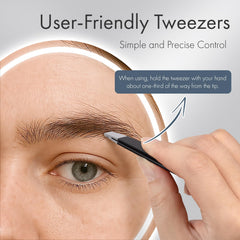 EZ2LIVE tweezers with aligned tips for easy hair capture