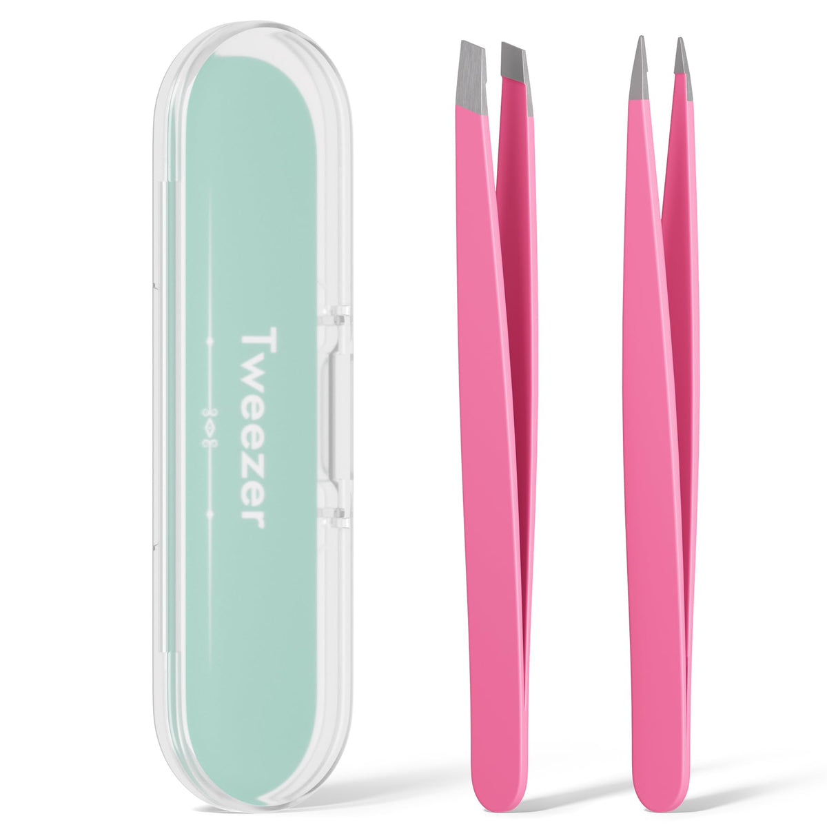 EZ2LIVE slant tip tweezers for precise brow shaping and ingrown hair removal.