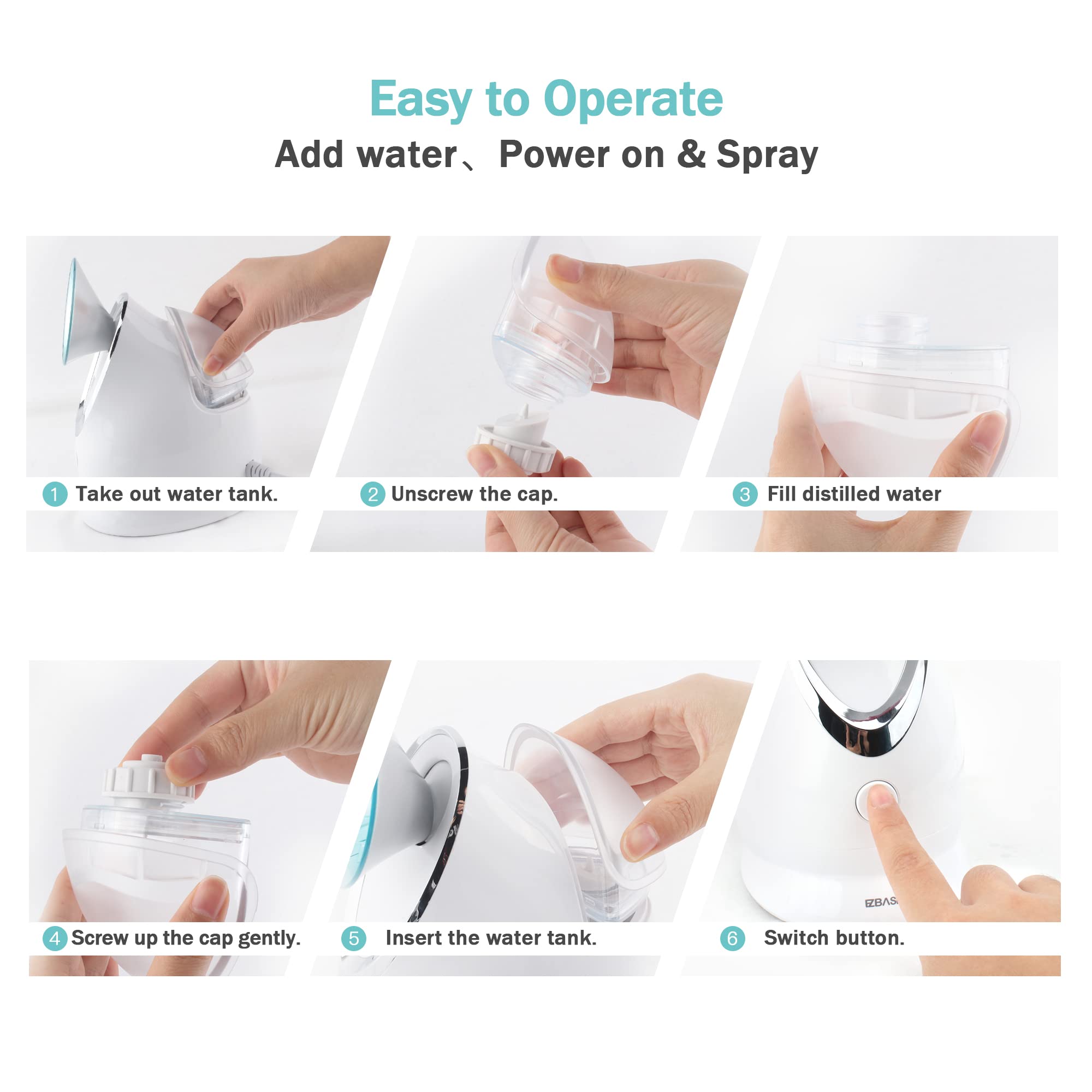 EZBASICS 5-piece stainless steel skin kit included for post-steam care.