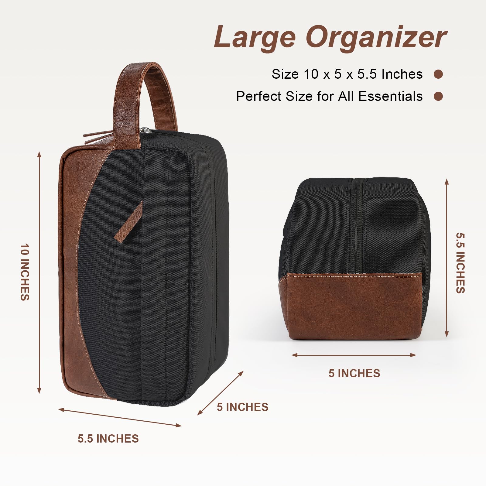 Ezday Dopp kit features inside mesh pockets to keep items organized.