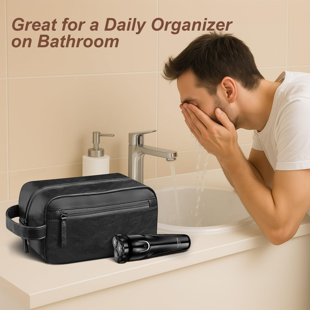 Ezday travel toiletry bag zippered front pocket offers quick access storage