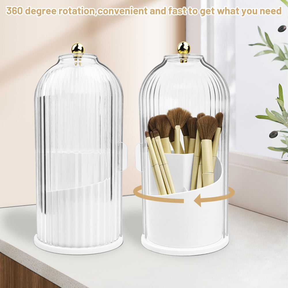 Ezebesta dustproof lid keeps brushes clean between sessions.