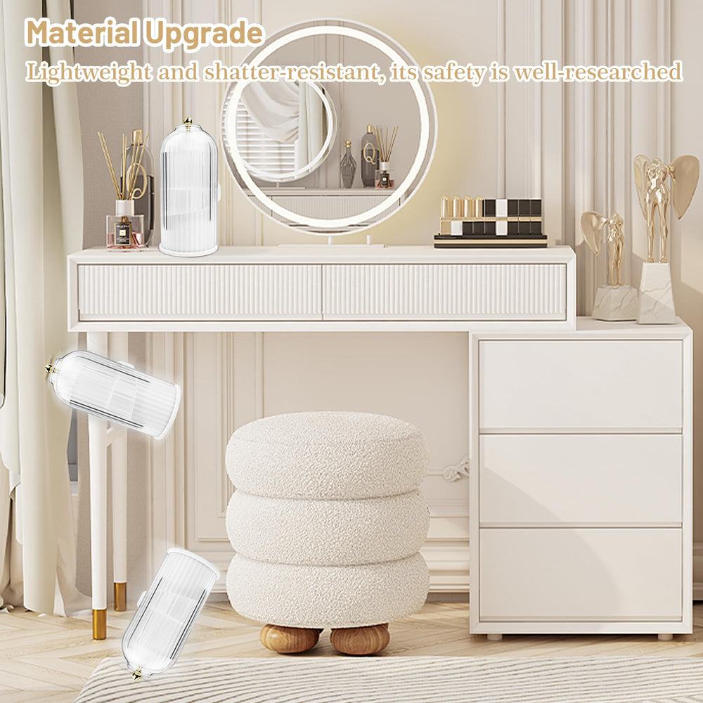 Ezebesta stable base prevents tipping during use on a glossy vanity surface.