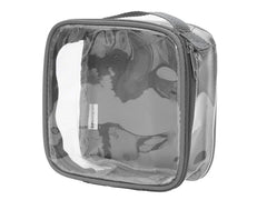 EzPacking clear TSA bag top view showing organized 3-1-1 compartments for quick security
