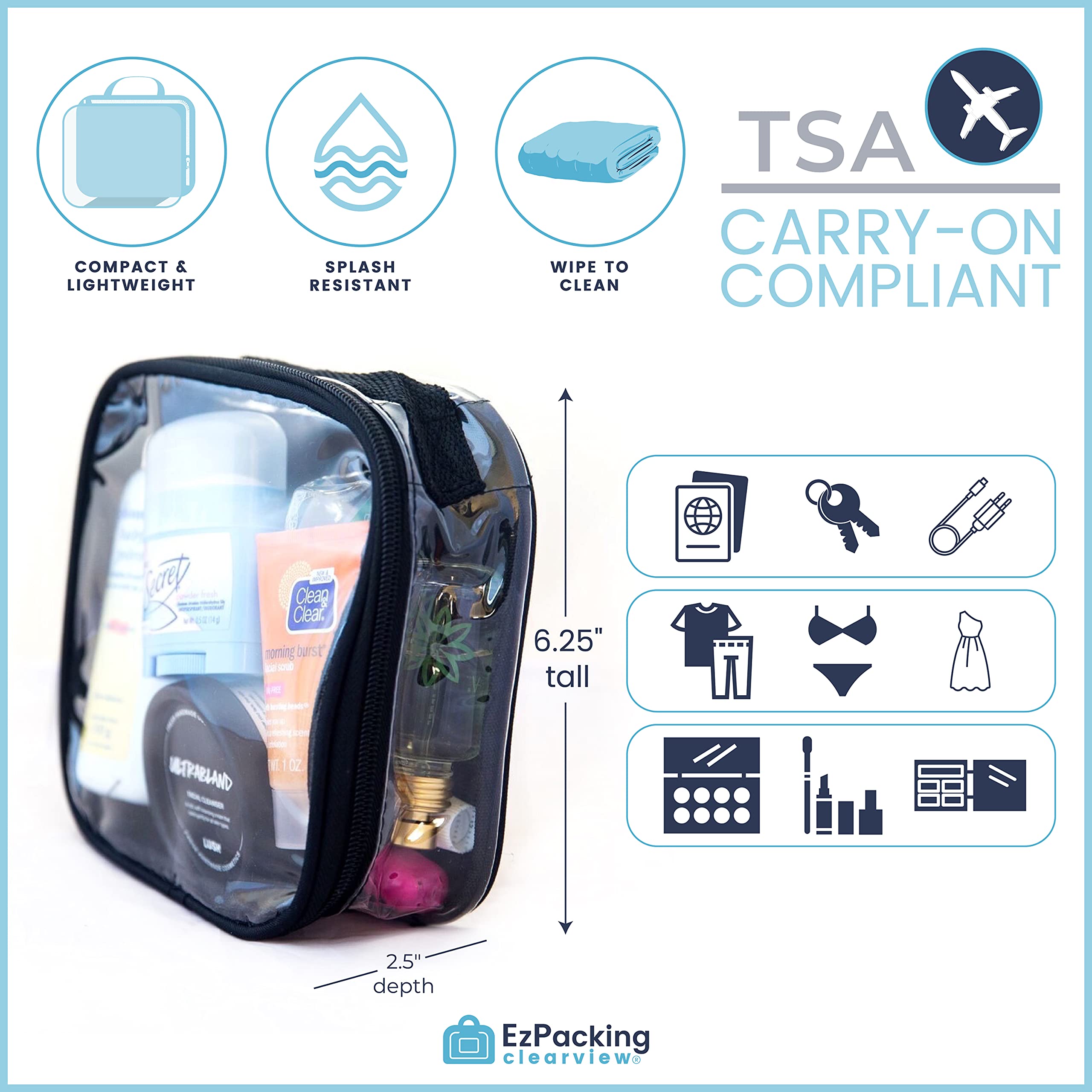 EzPacking nylon-backed design and reinforced stitching for durable, long-lasting travel use