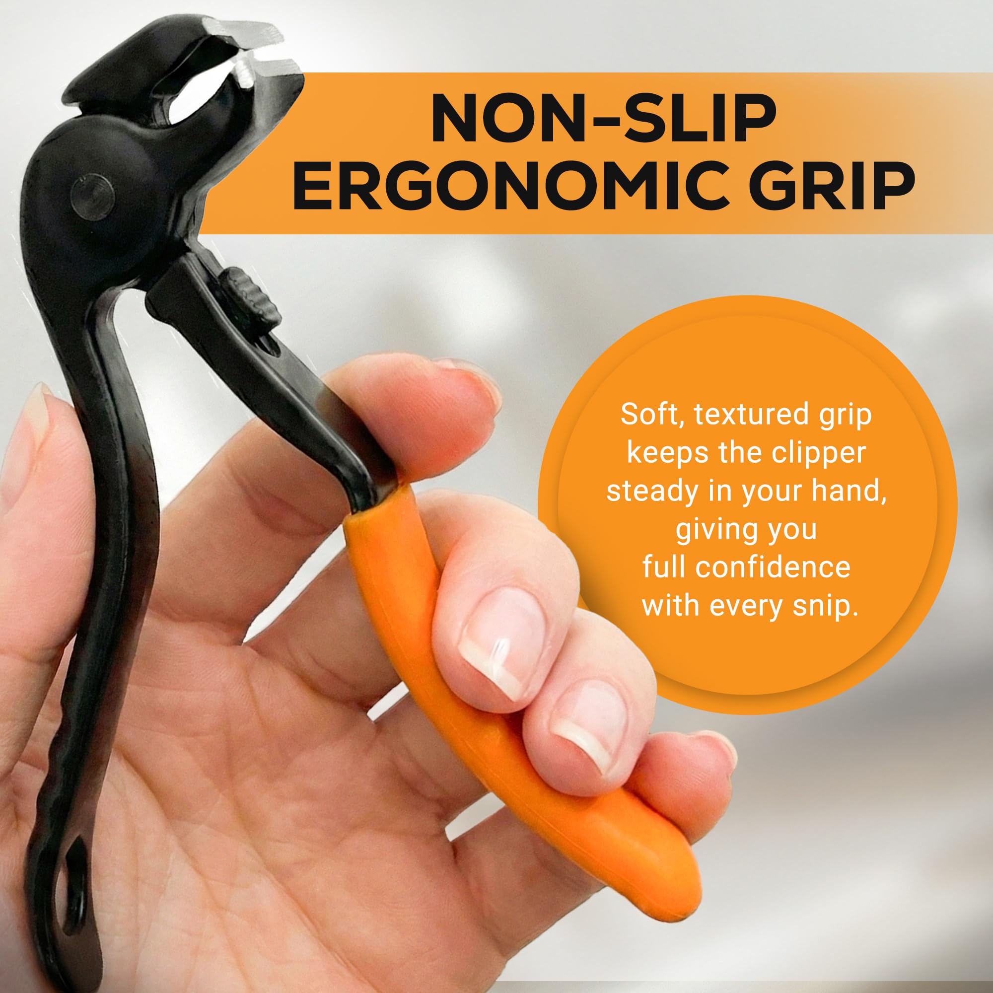EZPIK ergonomic grip reduces hand strain during trimming sessions.