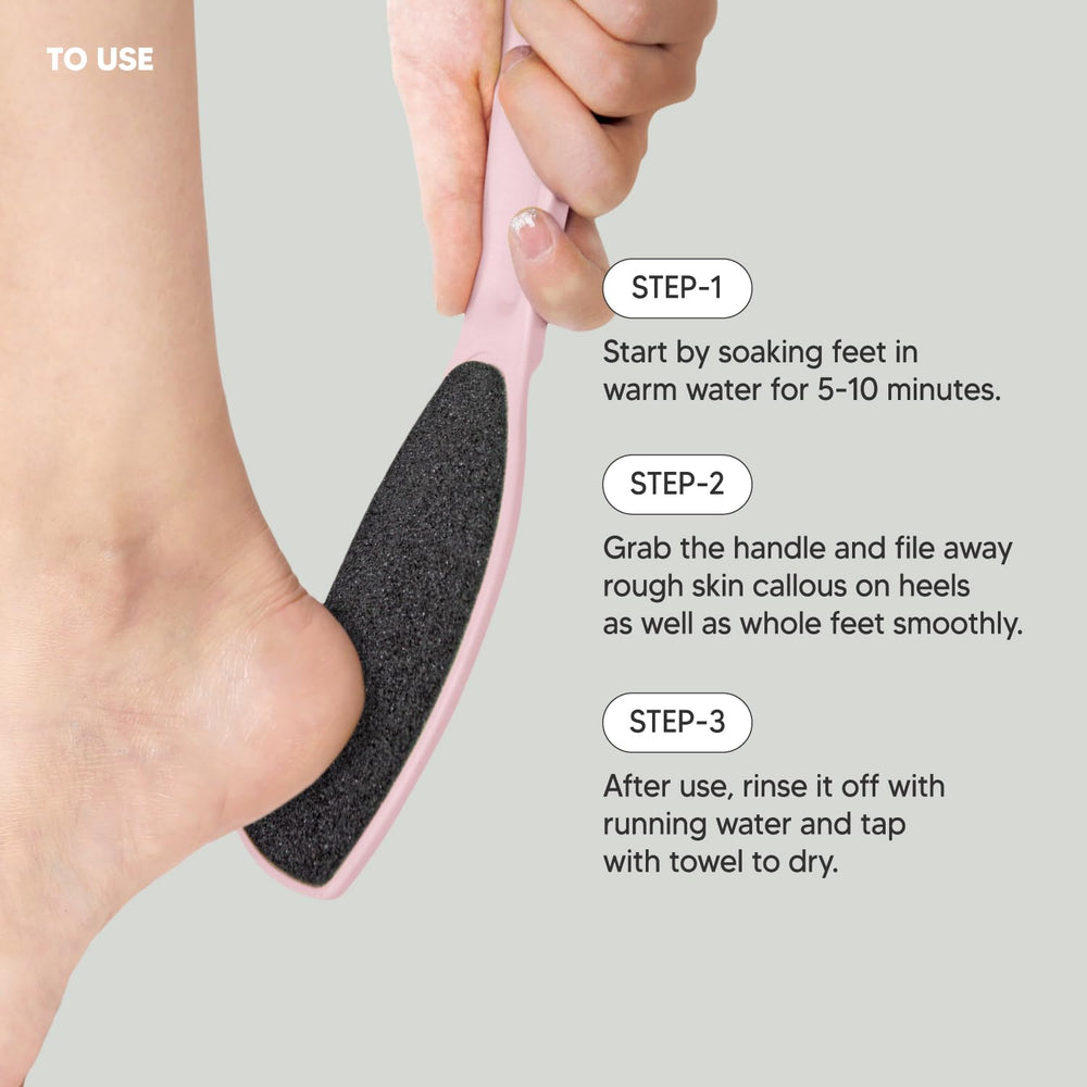 F3 Systems foot file pink helps remove dead skin and cracked heel safely.