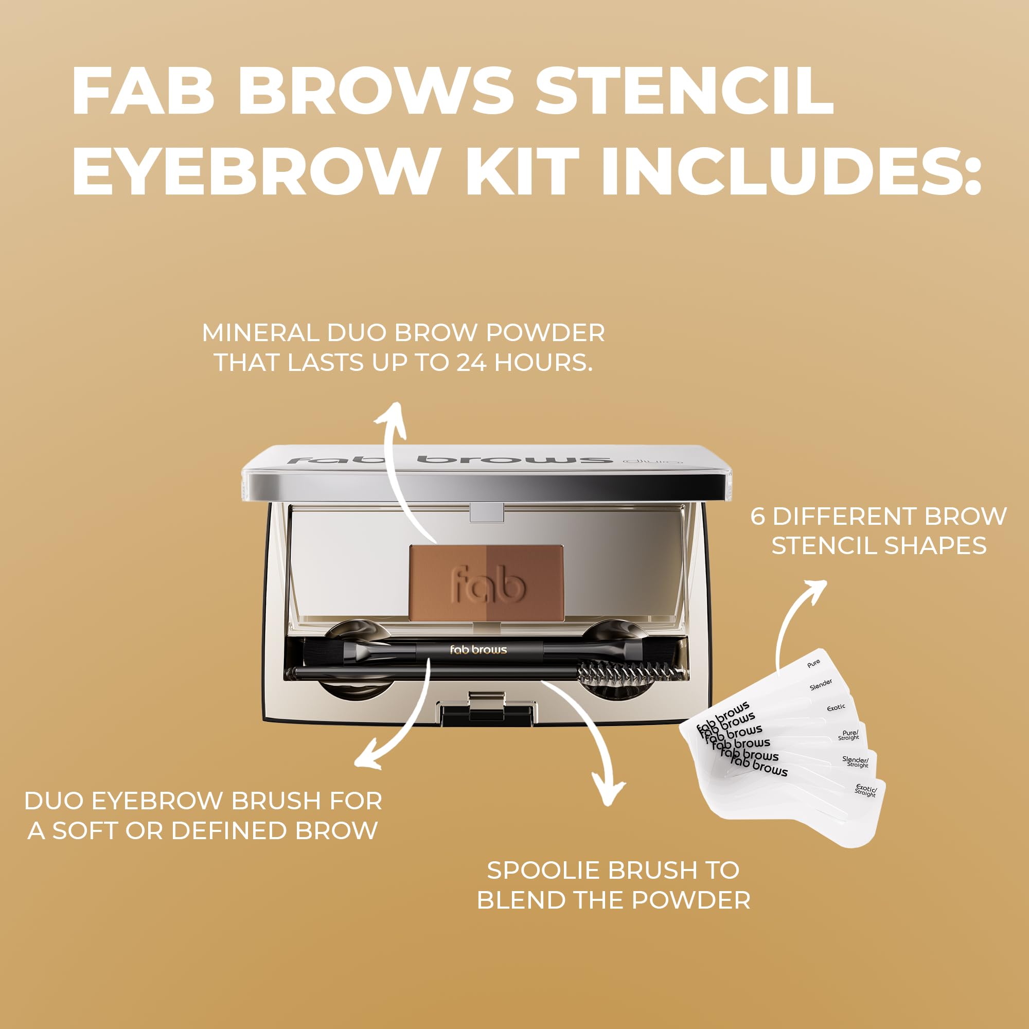Light/medium brow powder for versatile shade matching.