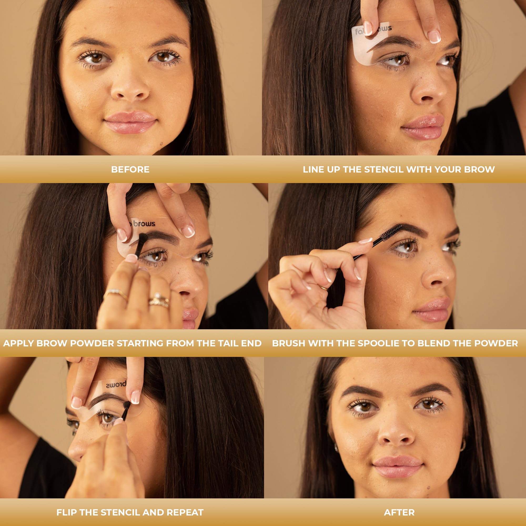 Magnifying mirror aids precise, detailed brow work.