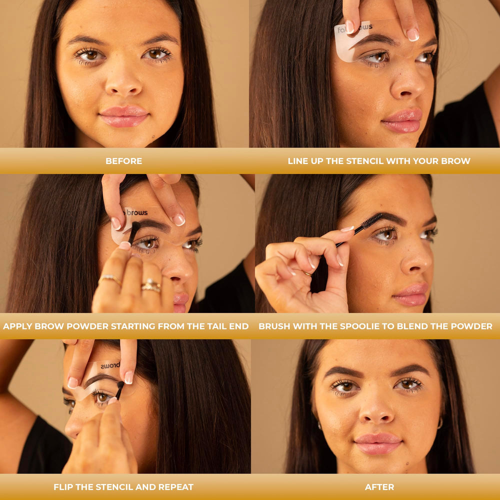 Magnifying mirror aids precise, detailed brow work.