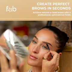 Stencil kit compact helps quick, natural brow shaping.