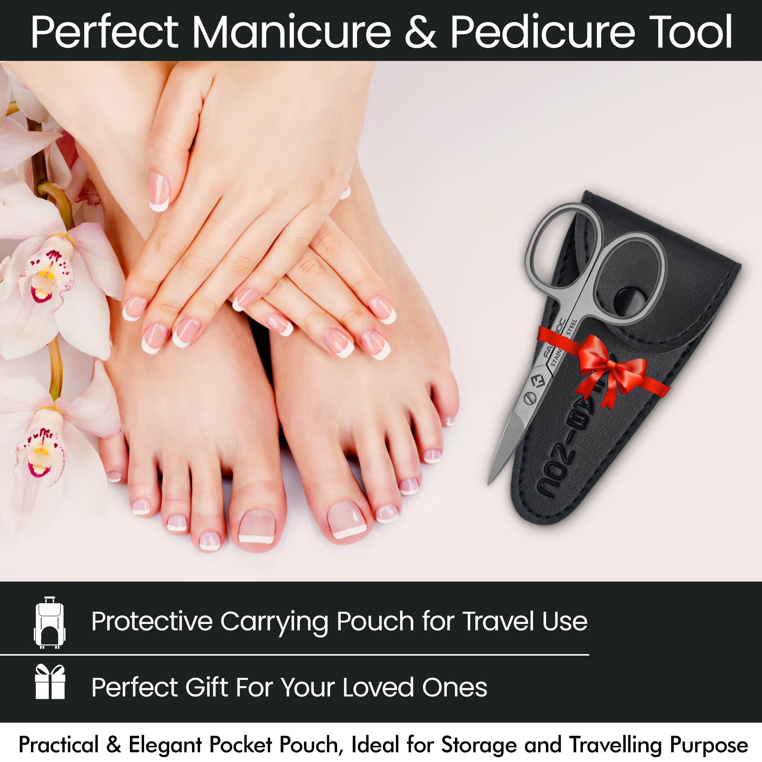 FABINOC curved nail scissors gift-ready packaging presentation