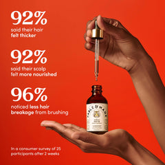 Fable & Mane HoliRoots dashmool-extract and castor oil highlight scalp nourishment.
