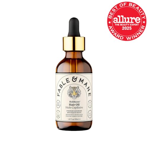 Fable & Mane HoliRoots serum dropper for precise scalp application.