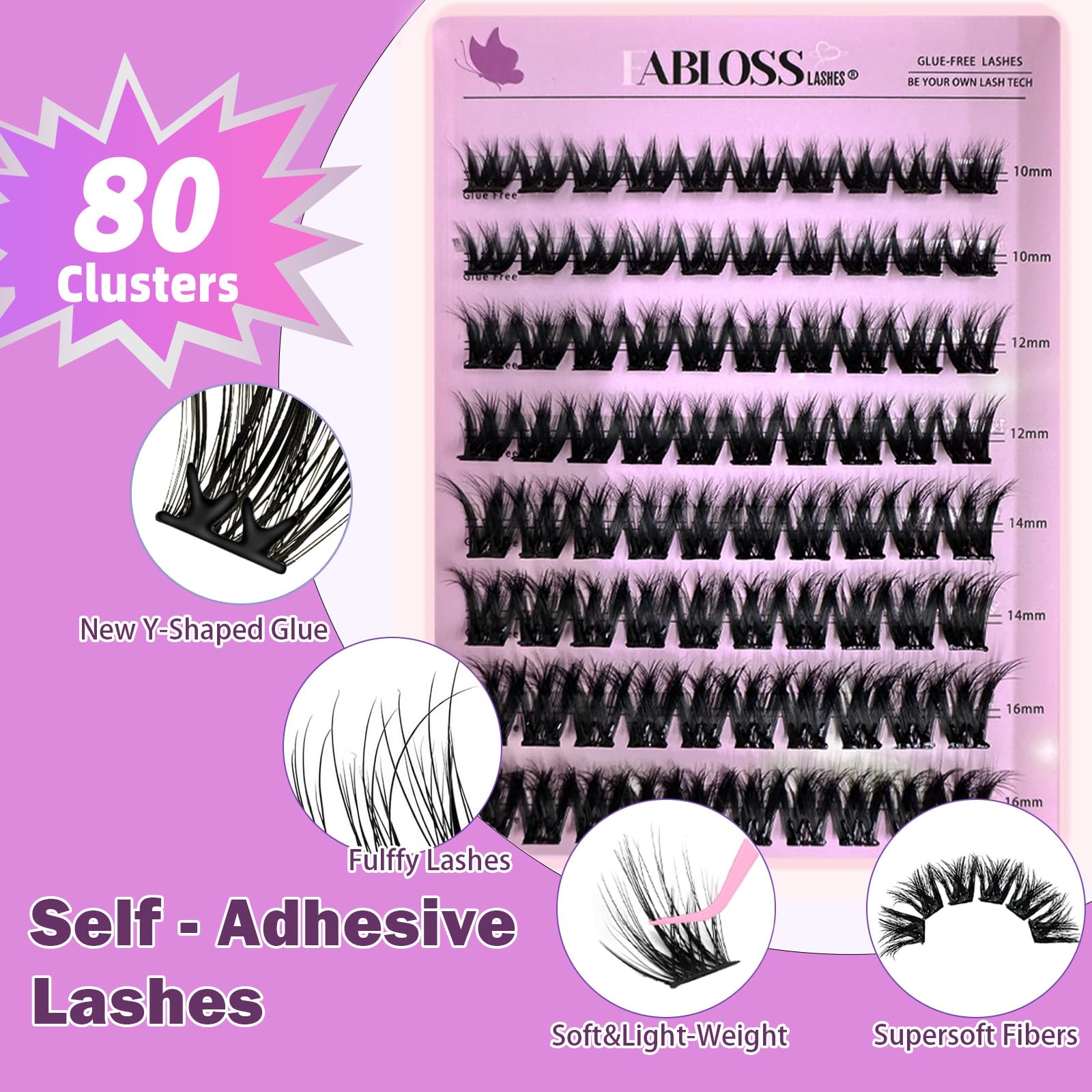 Fablosslashes pre-glued lash clusters enabling quick 3-second application