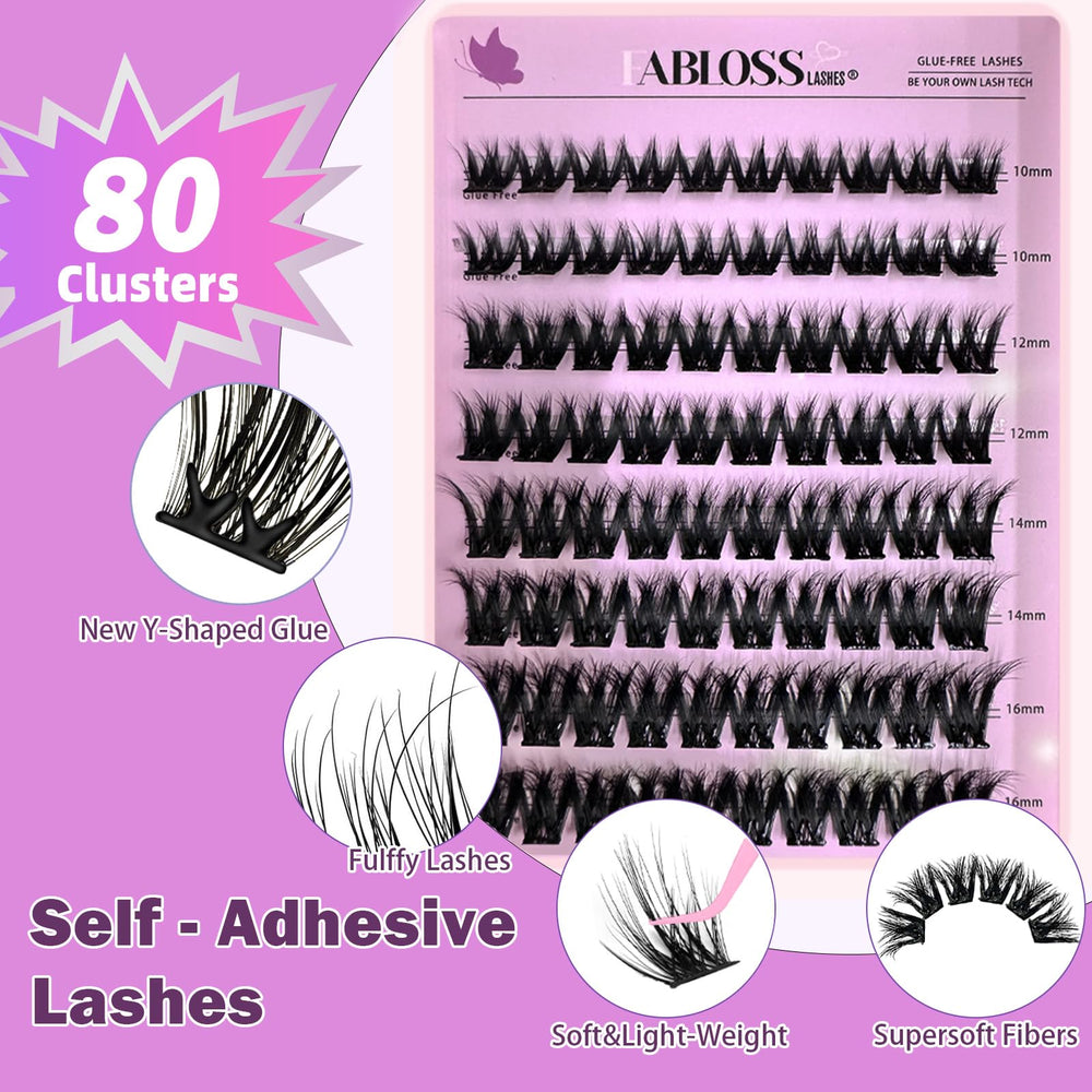 Fablosslashes pre-glued lash clusters enabling quick 3-second application