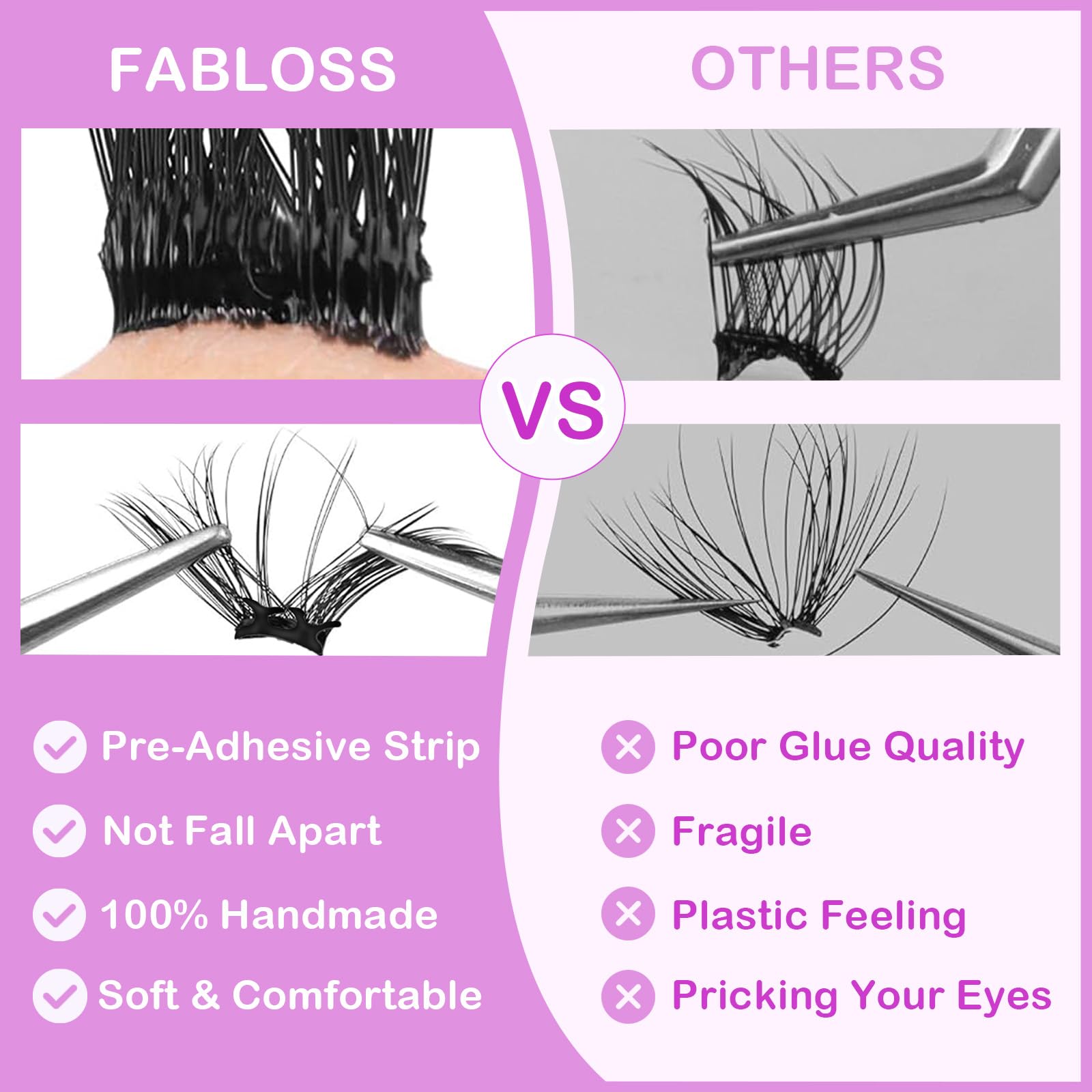Fablosslashes Y-shaped adhesive root close-up highlighting secure attachment