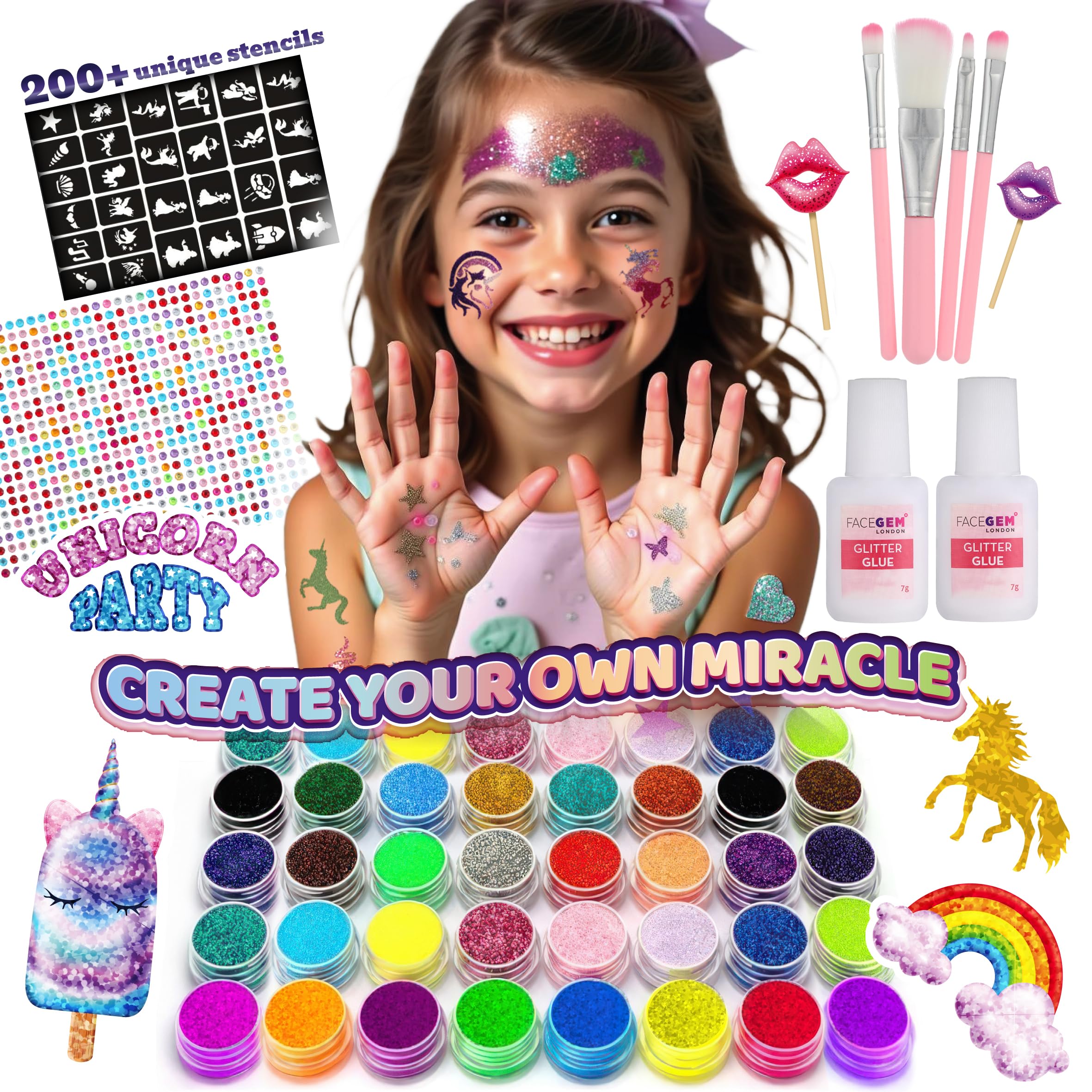 Facegem London: brillos faciales versátiles para fiestas y juegos
