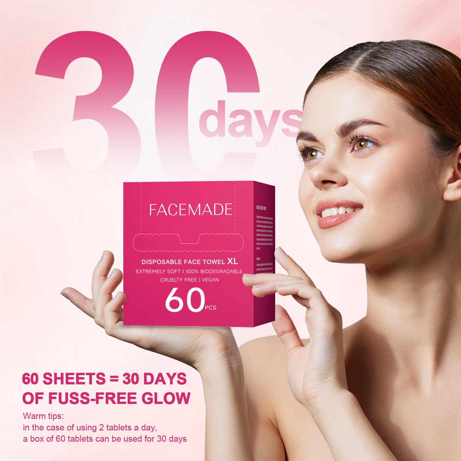 FACEMADE no-residue towels for clean, carefree skincare sessions