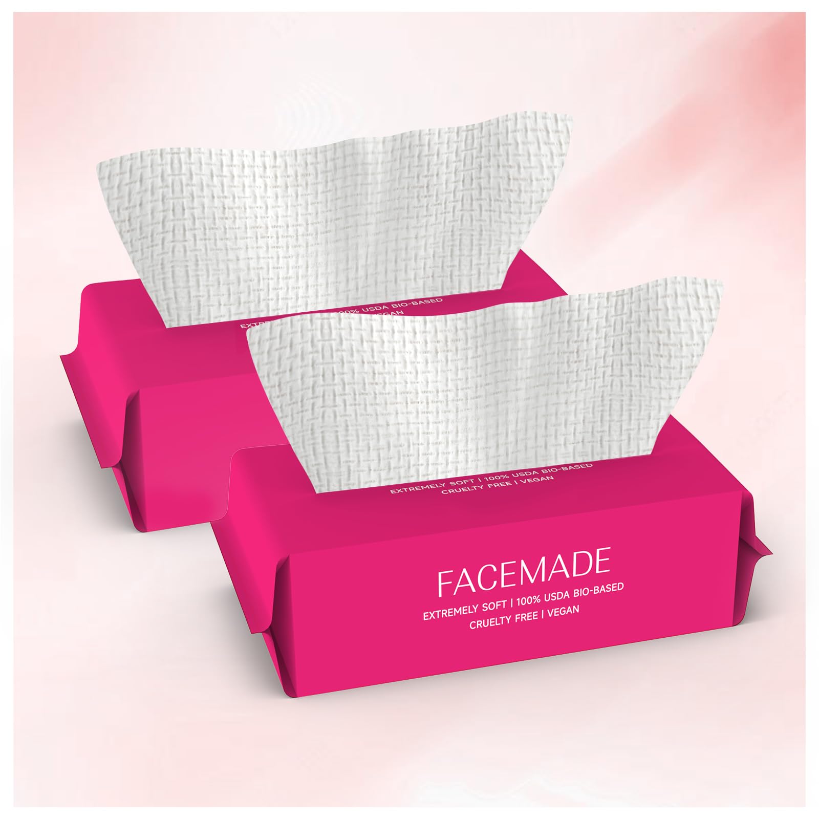 FACEMADE: toallas faciales desechables 100% biobaseadas, suaves para piel sensible.
