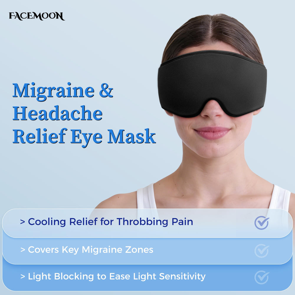 FACEMOON Bedtime use promotes relaxed sleep without pressure on eyes.