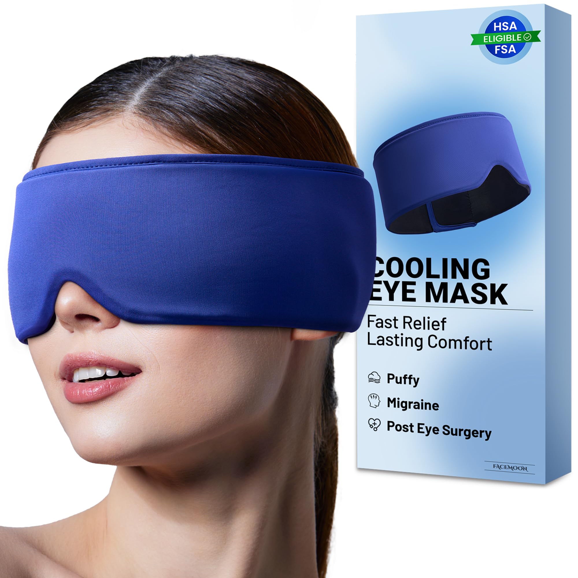 FACEMOON cooling eye mask with ice gel for refreshing relief and post-surgery care