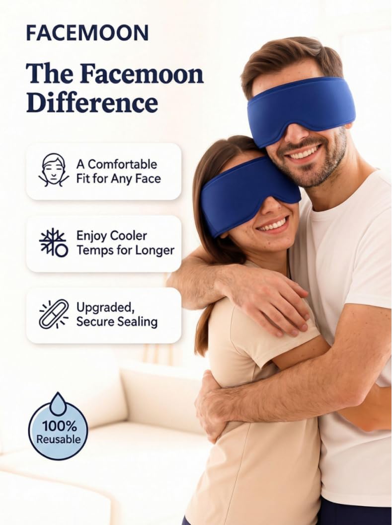 FACEMOON durable gel core stays flexible after chilling for repeated use