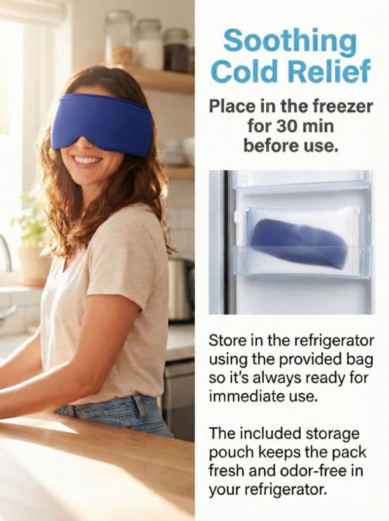 FACEMOON post-surgery use eye mask provides long-lasting cooling without leaks
