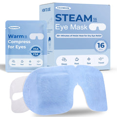 Facemoon mascarilla ocular de vapor 16-pack para aliviar ojos cansados