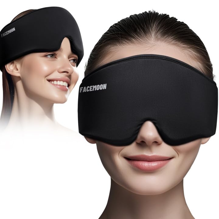 FACEMOON Migraine Relief Gel Eye Mask front view for cooling comfort.
