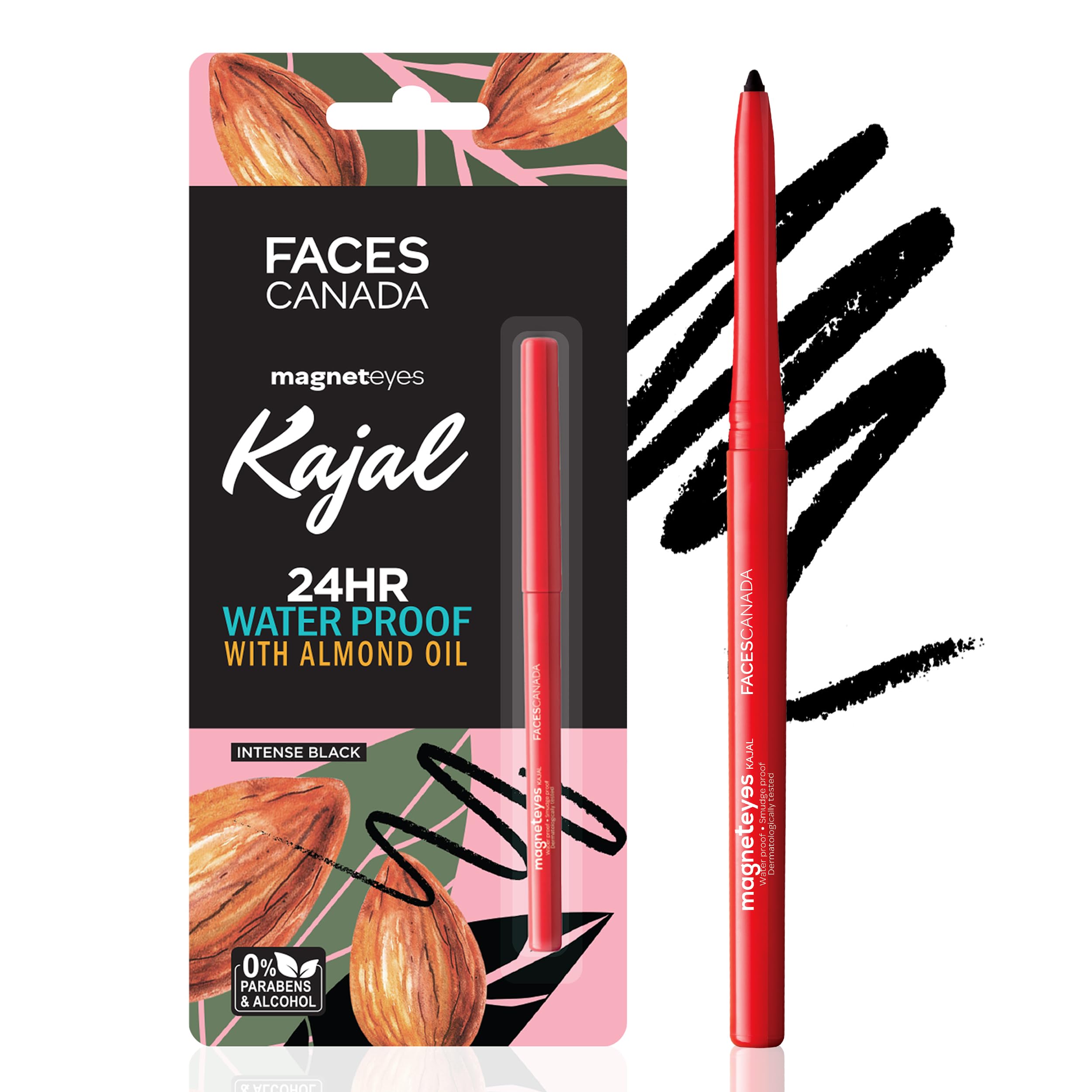 FACESCANADA Magneteyes Kajal negro con embalaje compacto para llevar