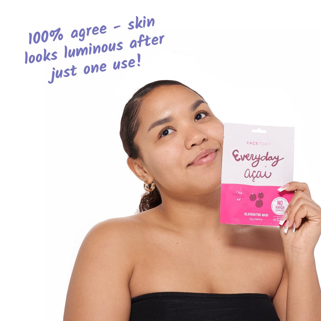 FACETORY mascarilla fresca aplicada en la piel.