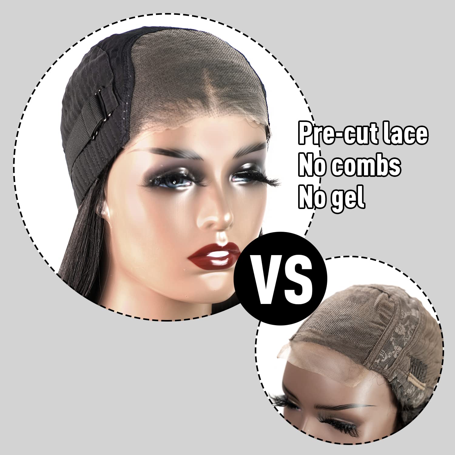 FACMOOD 100% human hair wig ready for styling like natural hair.