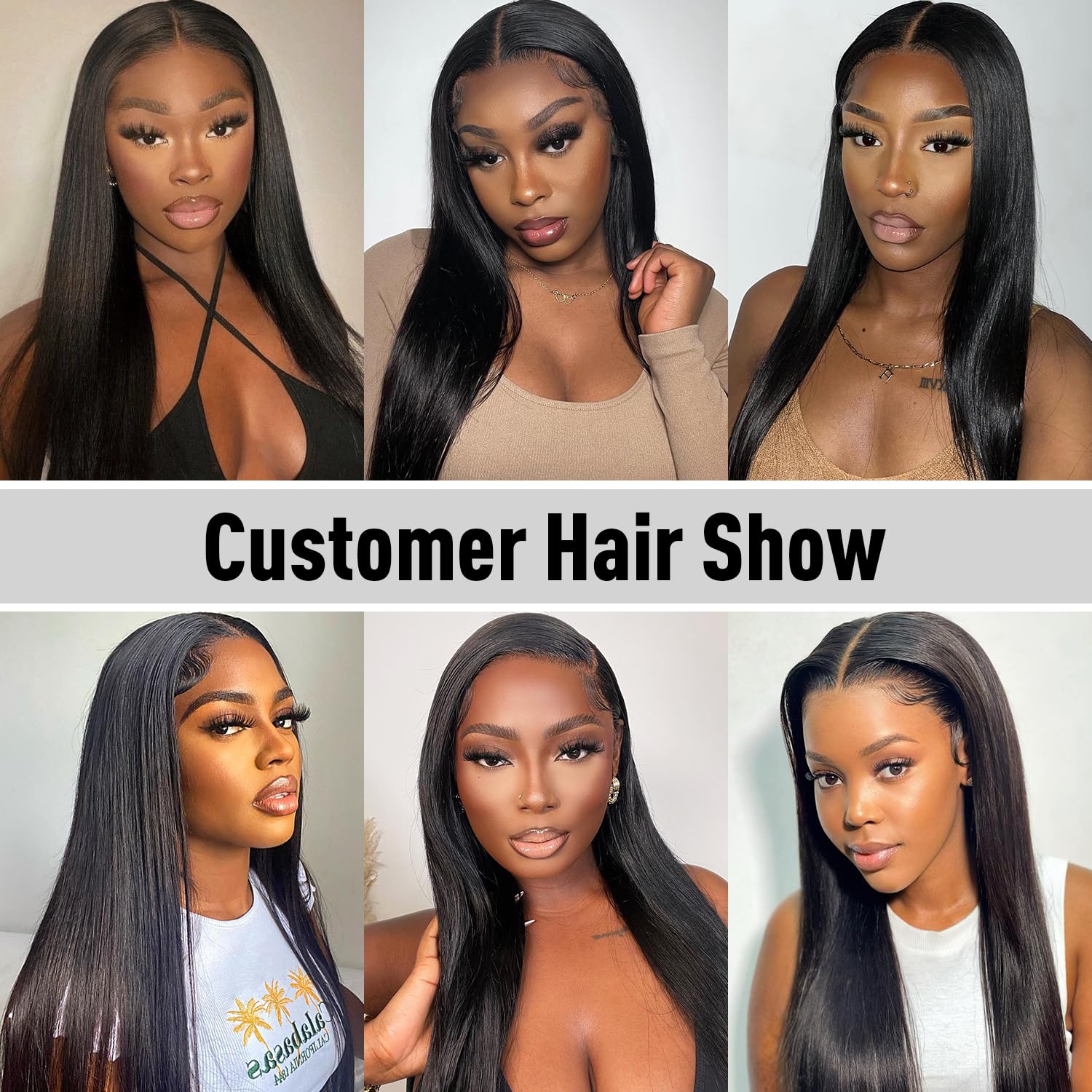 FACMOOD 24-inch straight wig with 200% density for fullness.